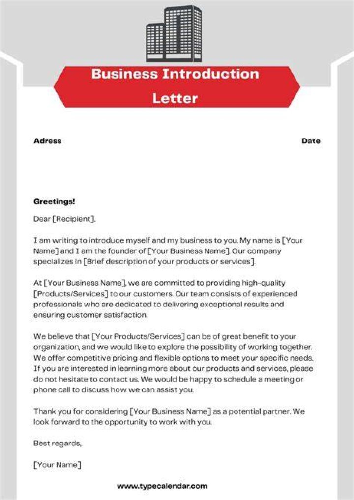 business introduction letter