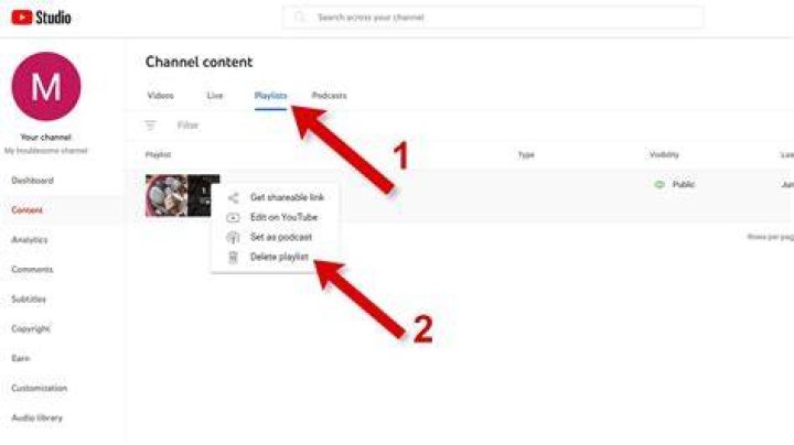 delete youtube channel