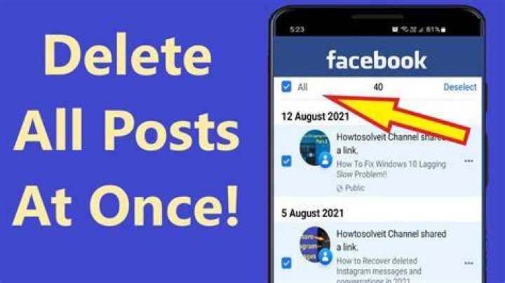 how to delete all facebook posts