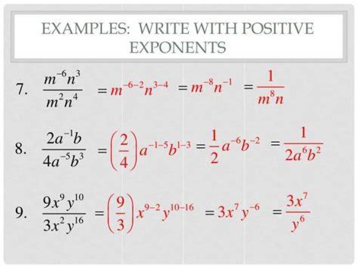 positive exponents