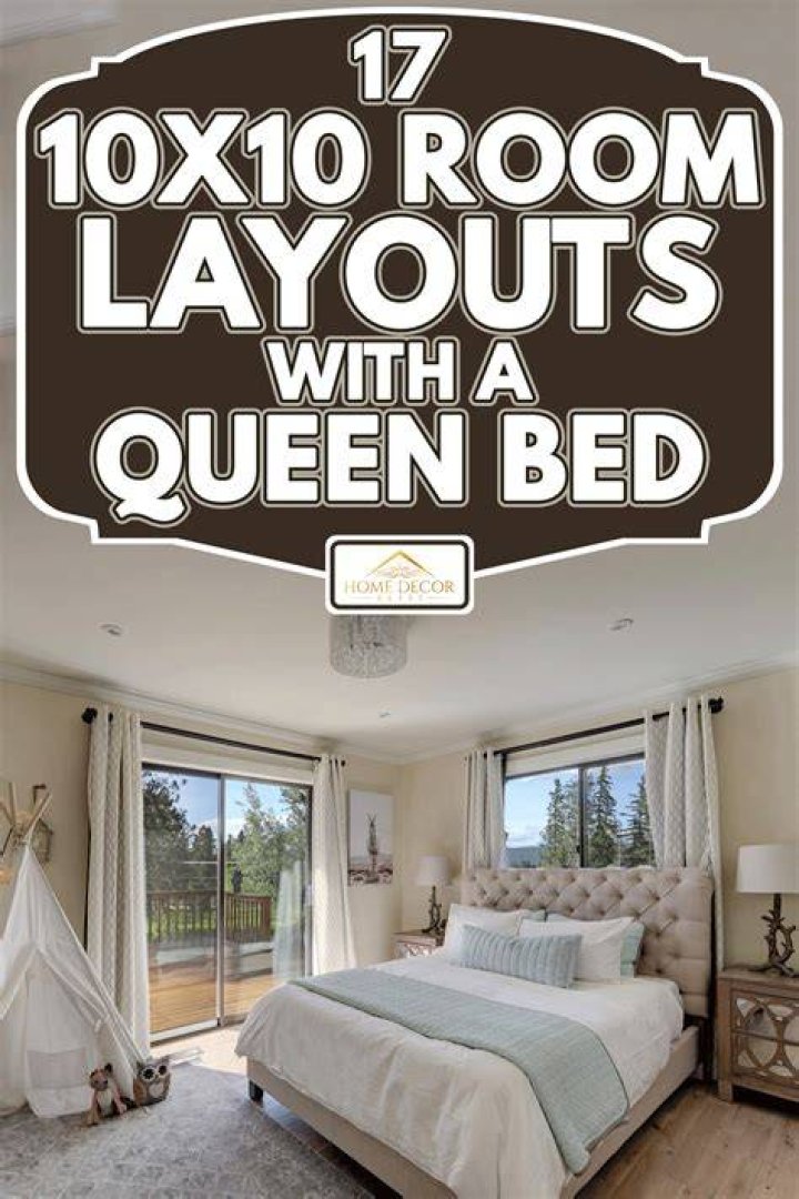 queen bed in small room